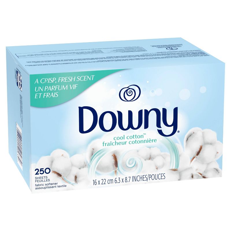 Downy Cool Cotton Fabric Softener Dryer Sheets - 250ct