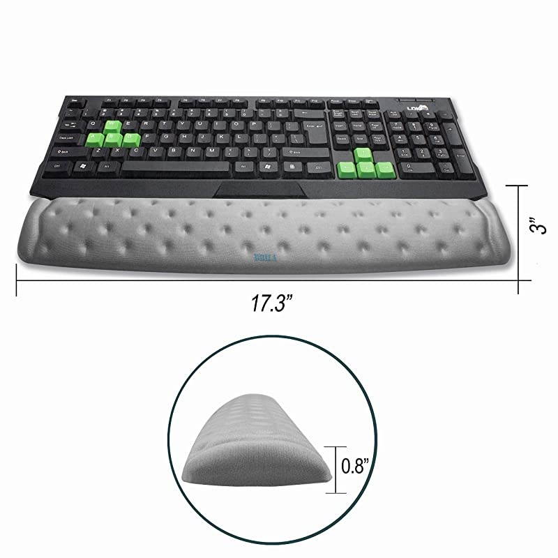 Memory Foam Mouse & Keyboard Wrist Rest Support Pad Cushion Set for Computer, Laptop, Office Work, PC Gaming - Massage Holes Design - Easy Typing Wrist Pain Relief (Aquamarine Bundle)