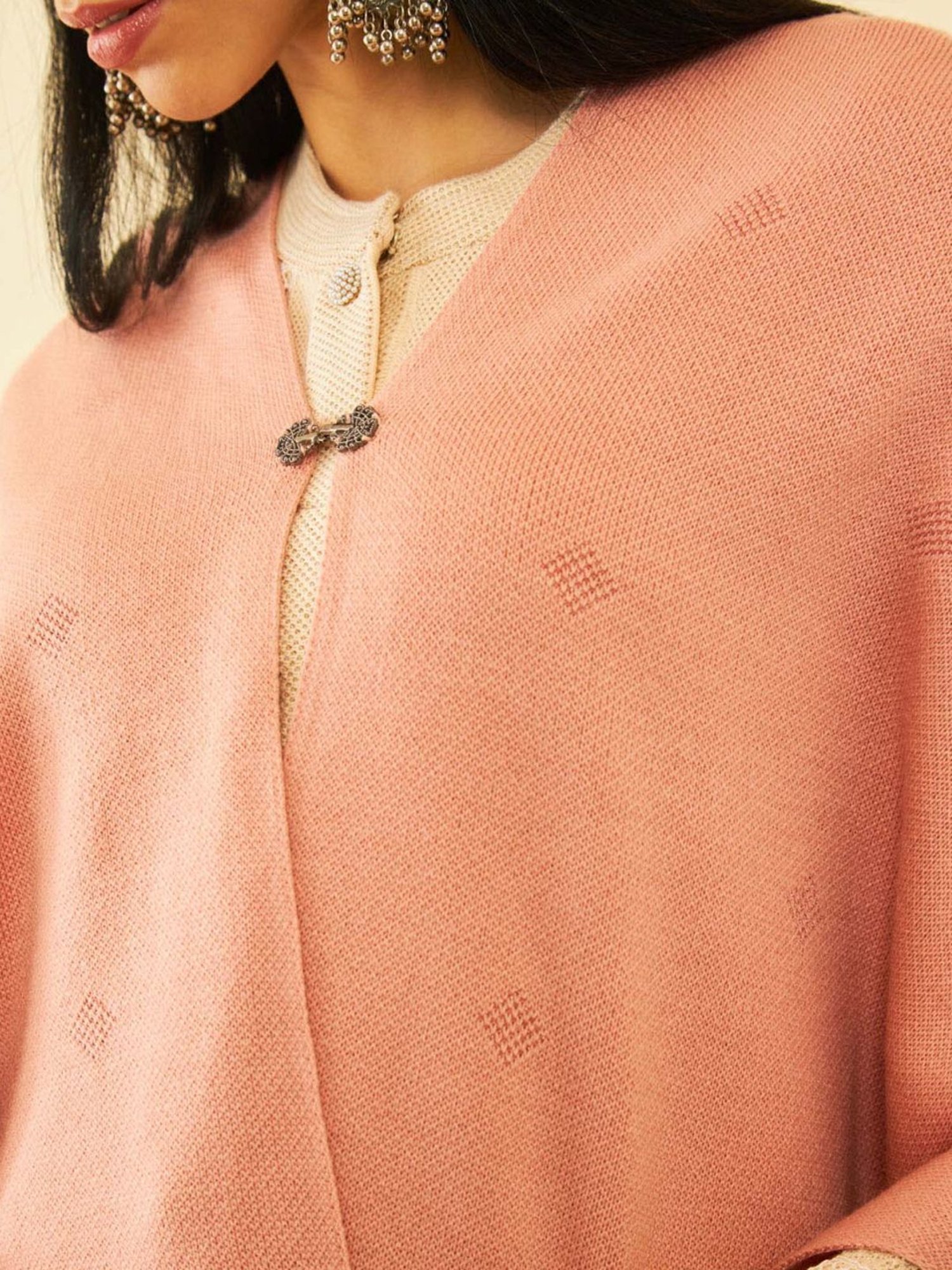 Soch Peach Printed Shawl