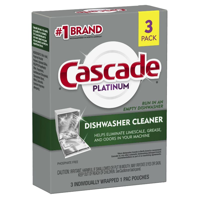 Cascade Platinum Dishwasher Cleaner - 3ct