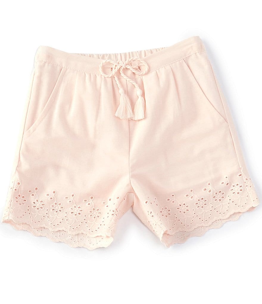 Edgehill Collection Little Girls 2T-6X Lace Hem Shorts