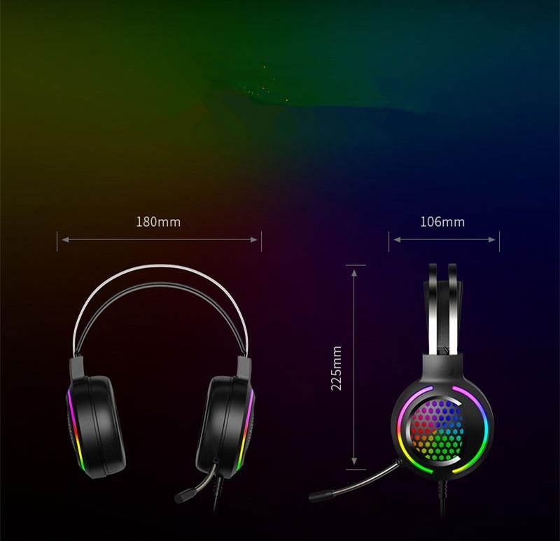 Wired Gaming Headset 7.1 Surround Sound Stereo Earphones USB Microphone Breathing RGB Light G93 For PC Gamer Headphones