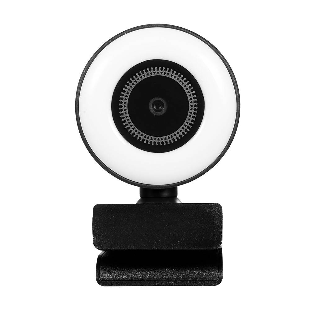 1080P HD Webcam with Ring Light Mini Autofocus Webcam Built in Microphone Webcam for Video/Live Streaming/Videoconferencing
