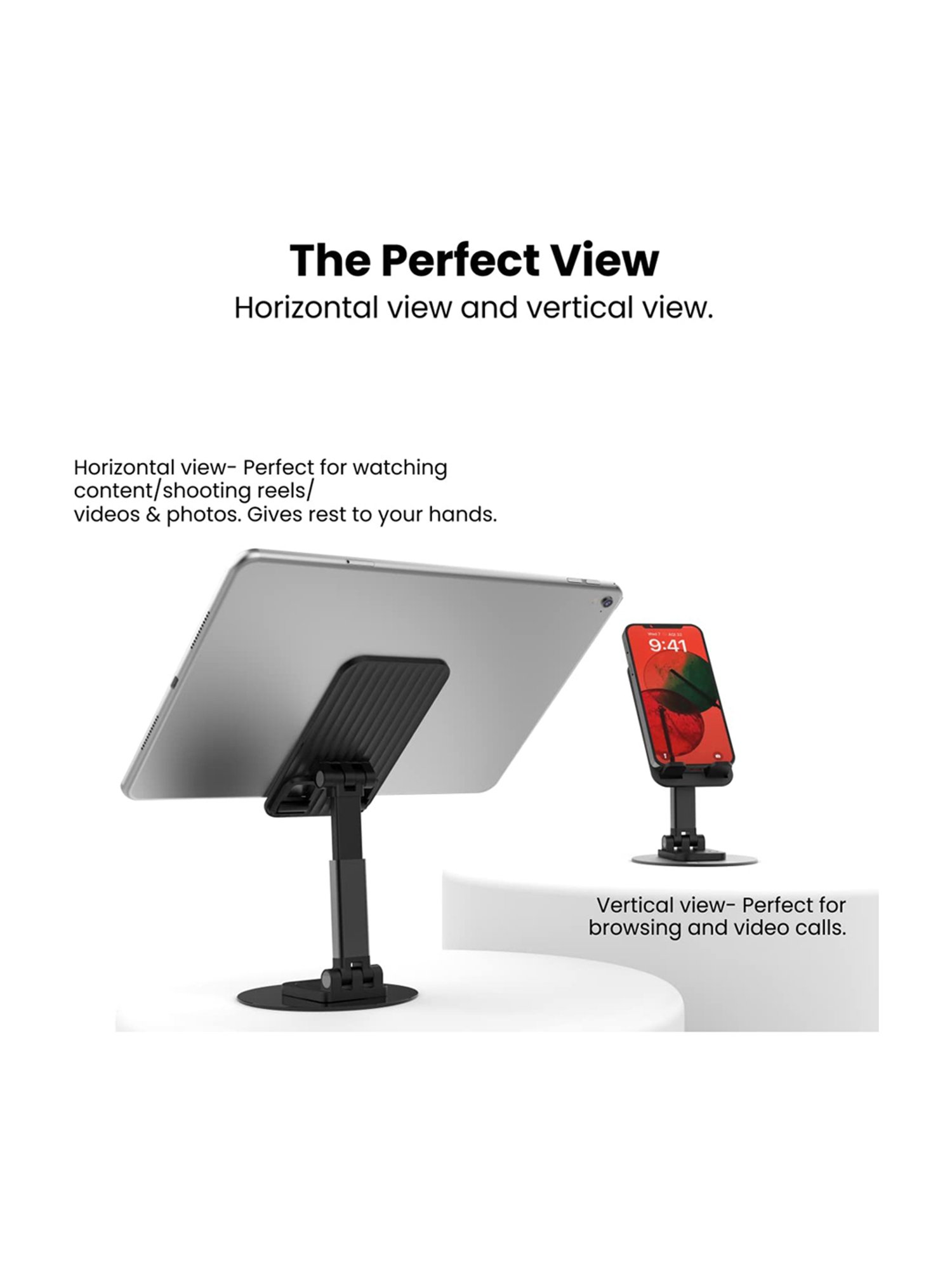 Portronics POR-1790 Mobot II Multifunctional Mobile Holding Stand (Black)