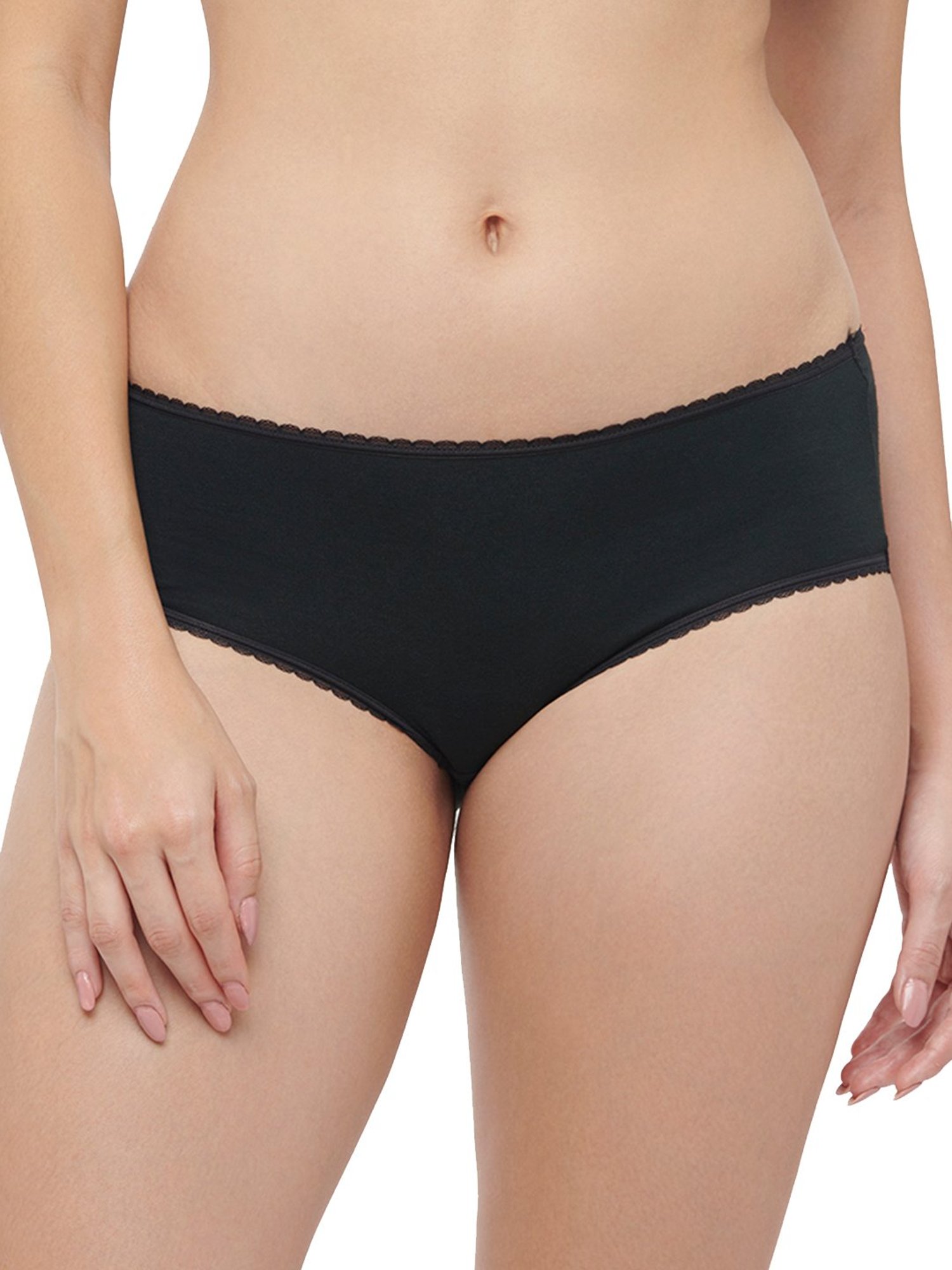 Triumph Black & Green Cotton Hipster Panties - Pack Of 3