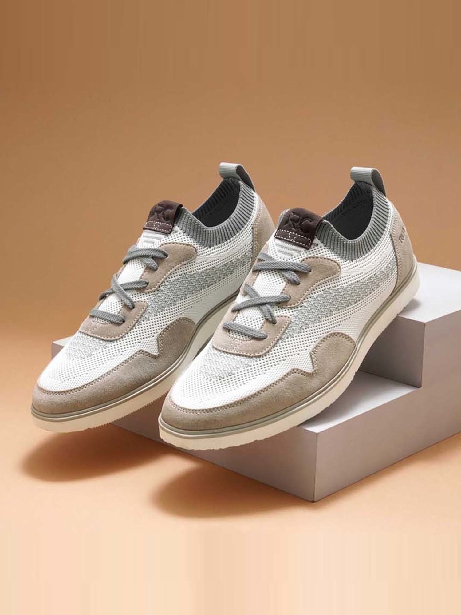 Ruosh Men's Silver Casual Sneakers