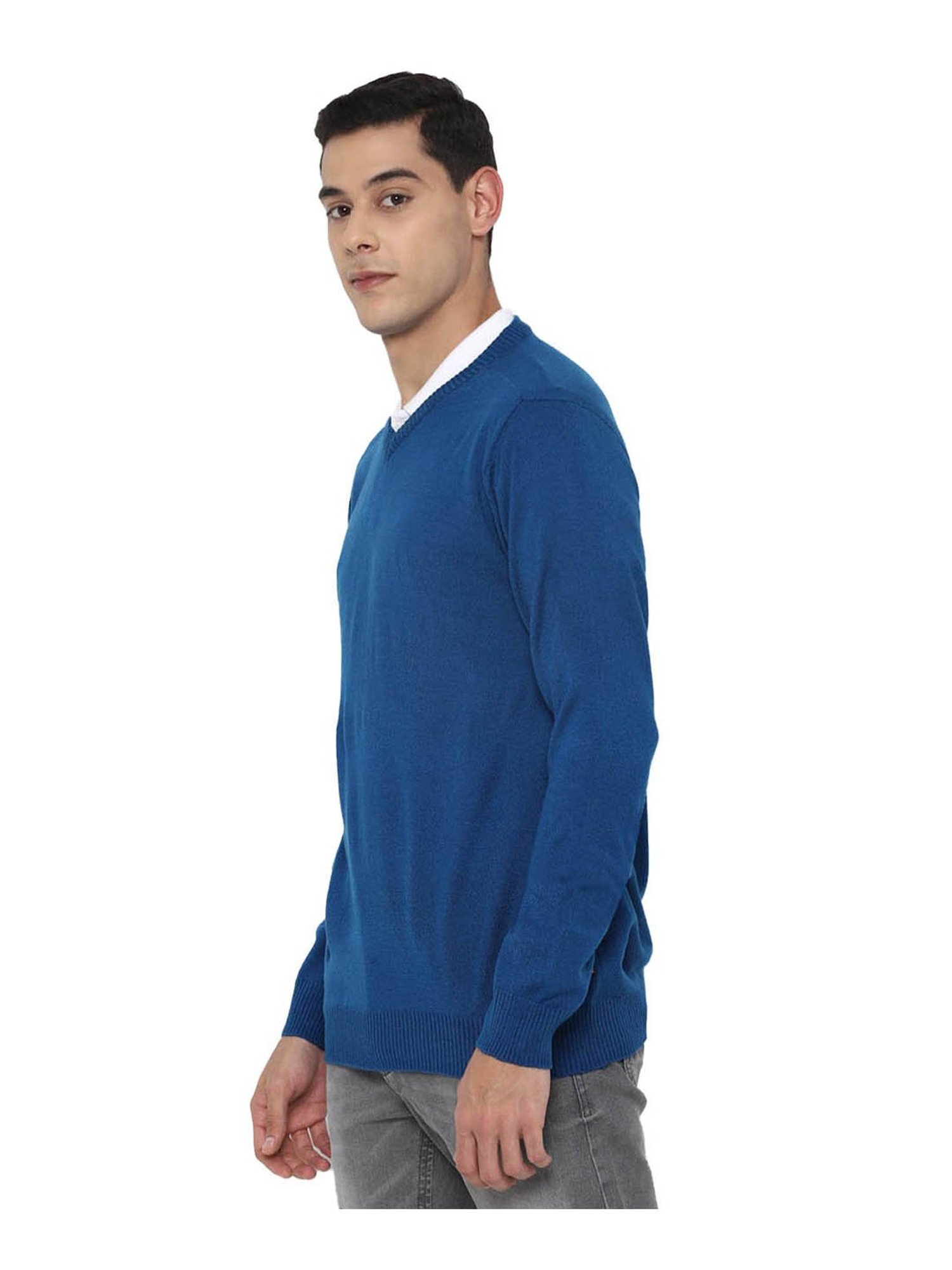 Forever 21 Royal Blue Regular Fit Sweater