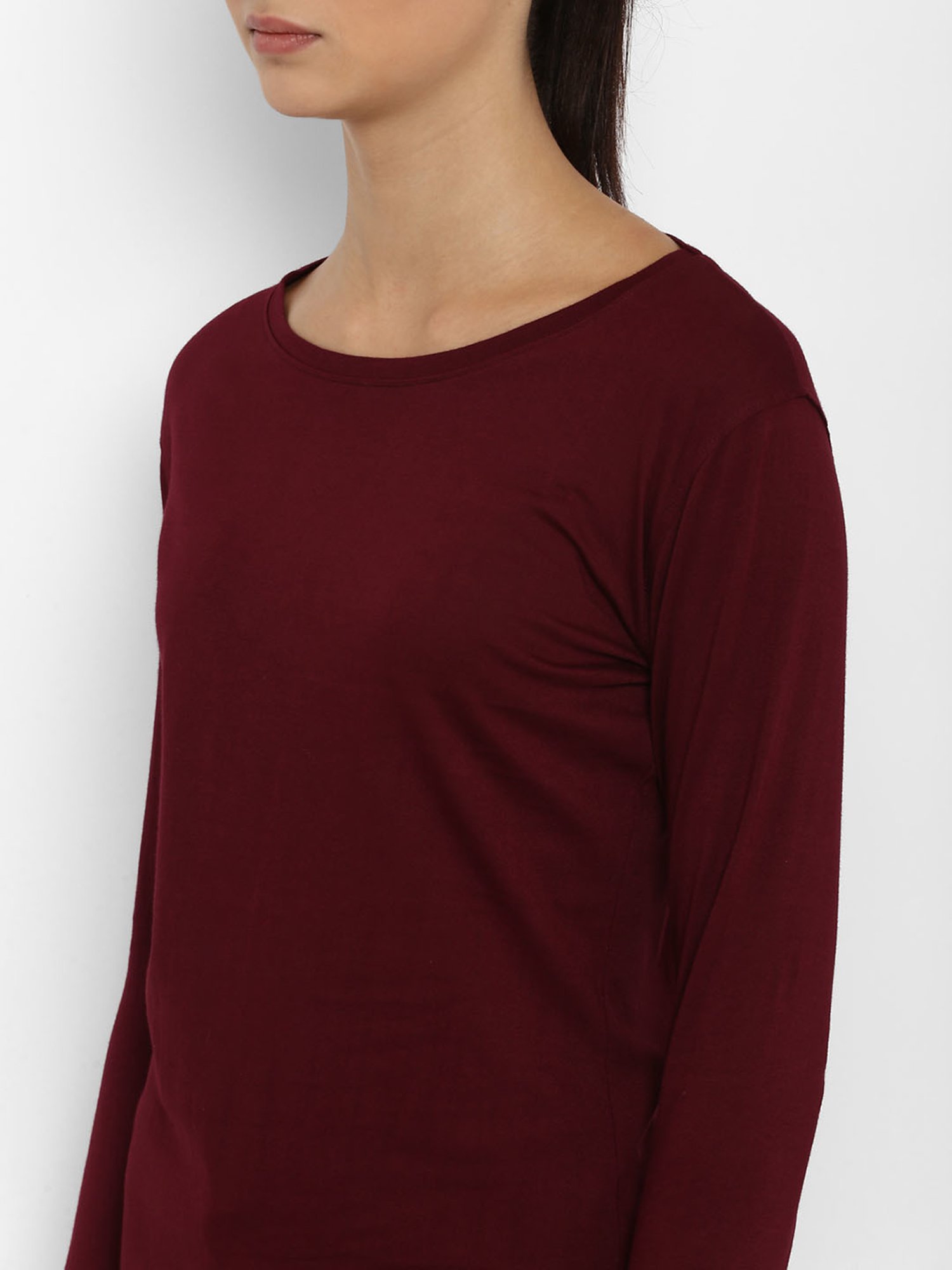 Appulse Maroon Cotton Slim Fit T-Shirt