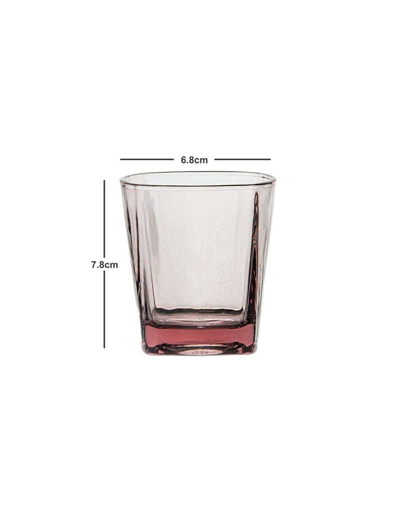 Goodhomes Transparent & Red Glass Tumbler (0.17 L) - Set of 6