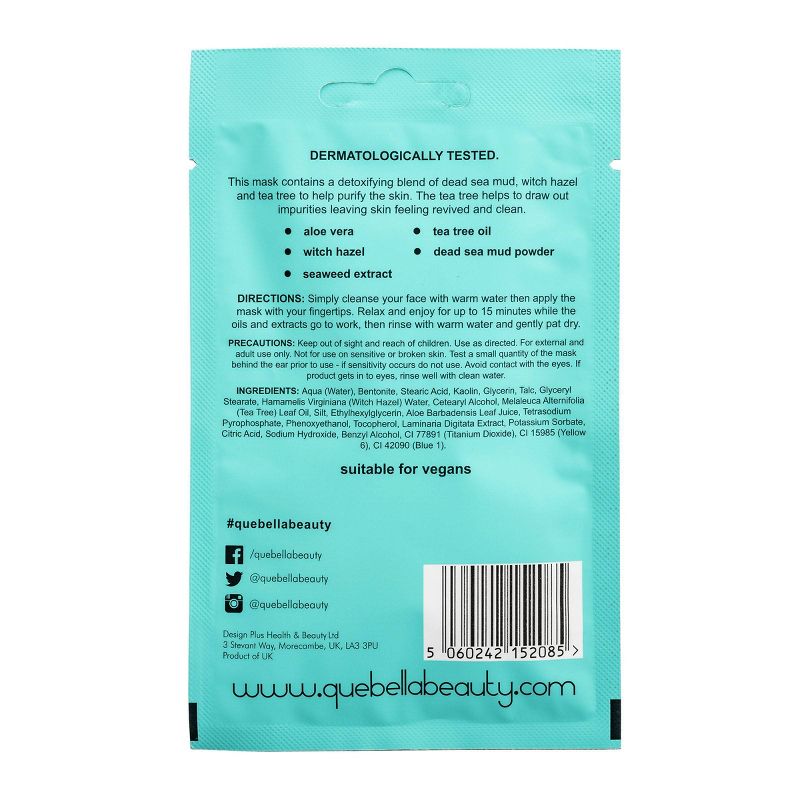 Que Bella Purifying Tea Tree Mud Face Mask - 6ct  