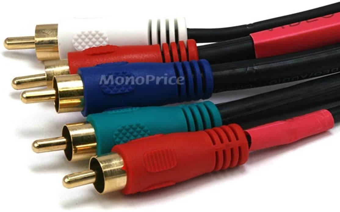 Monoprice 100321 22AWG 5-RCA Component Video/Audio Coaxial Cable12ft