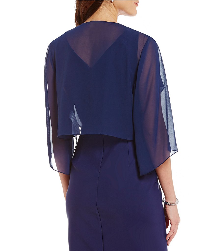 Ali Miles Printed Button Front Floral Wire Neck 3/4 Bell Sleeve Jacket