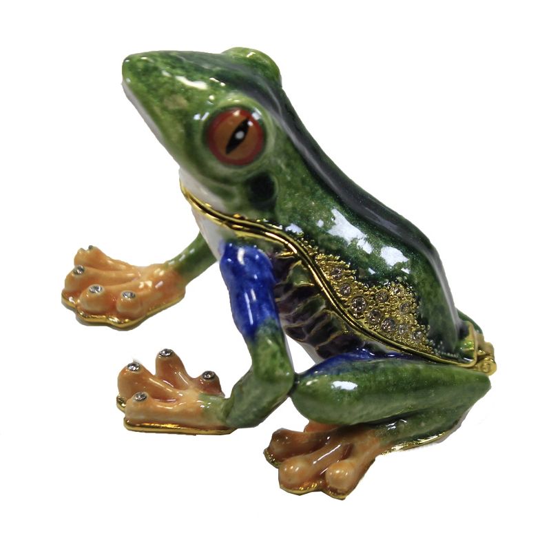 Hinged Trinket Box 2.0" Tree Frog Color Changing  -  Decorative Figurines