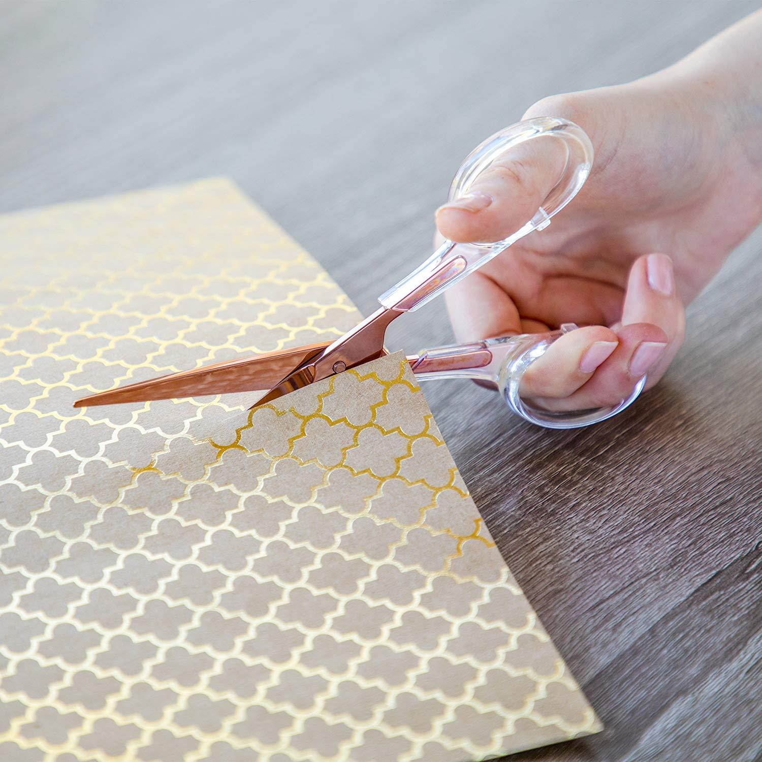 Acrylic and Gold Desk Accessories Set by OfficeGoods &ndash; 12 Inch Ruler, 6.5 Inch Scissors and Stapler Remover - for Your Every Day Office Needs with Style - Beautiful and Magical!