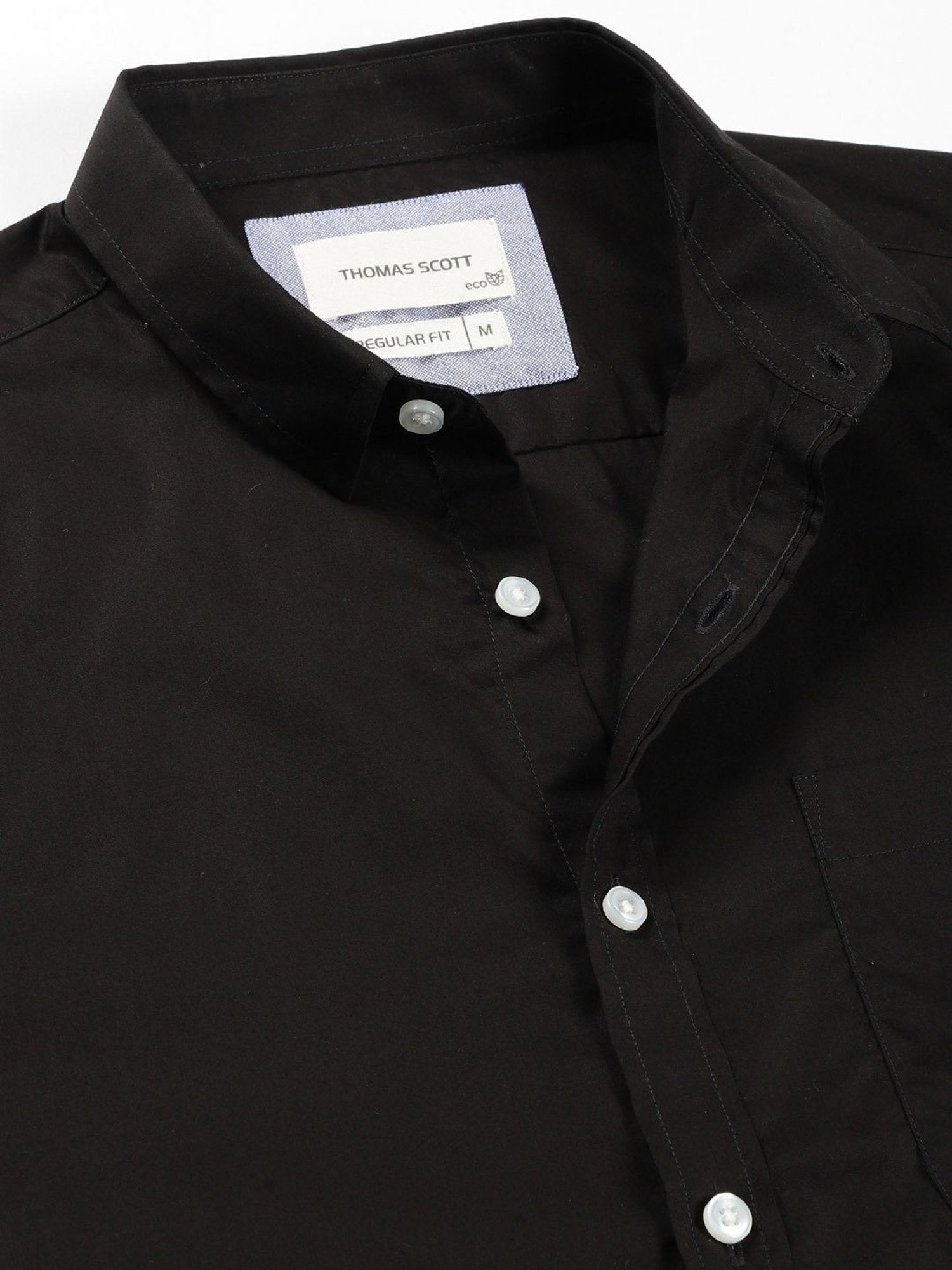 Thomas Scott Black Regular Fit Cotton Shirt