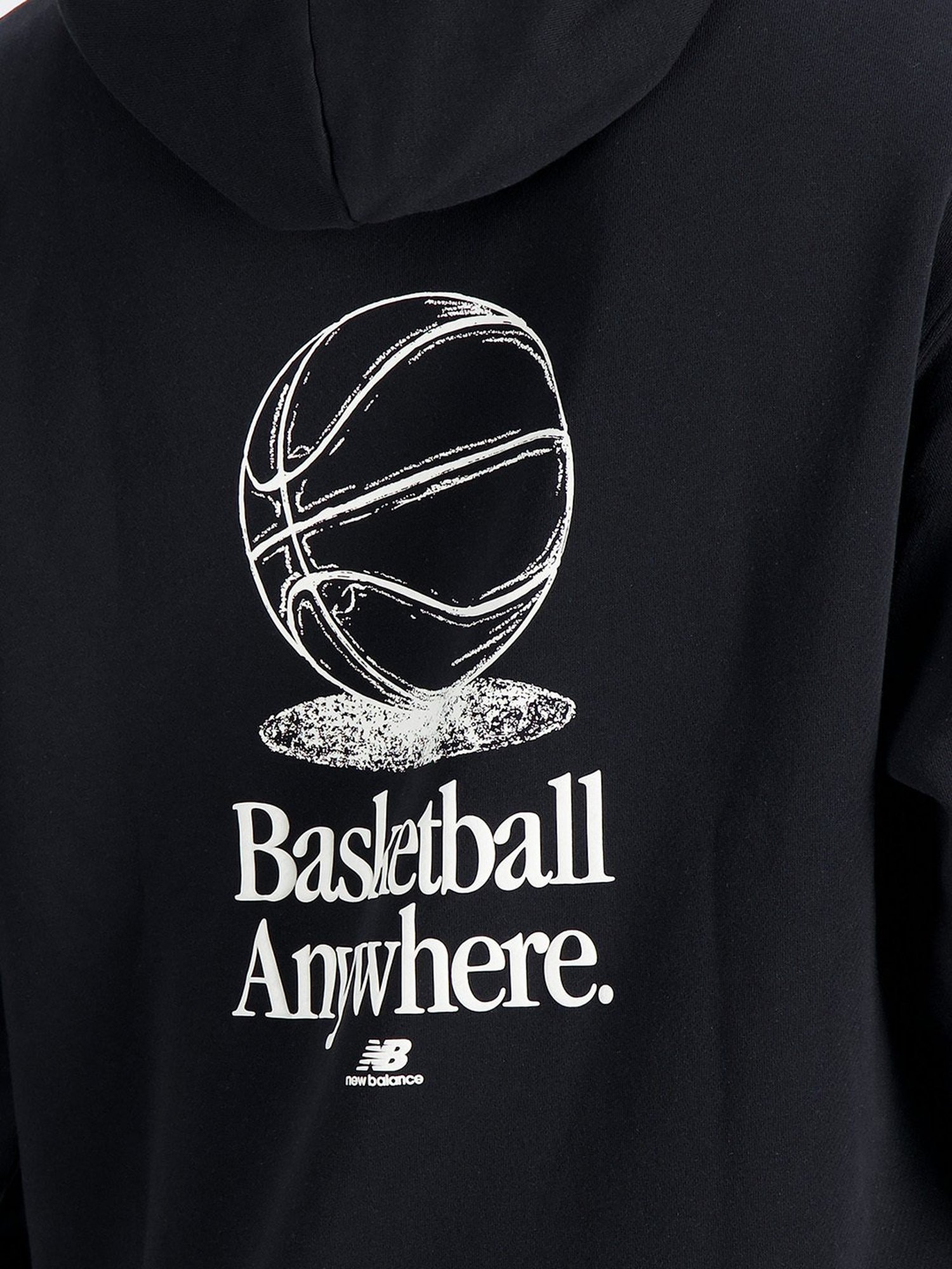 New Balance Black Comfort Fit Printed Hooded Sweatshirt