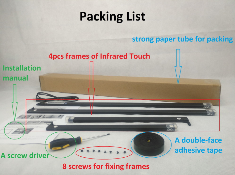 75 Inch 10 Points Infrared IR Multi Touch Screen Overlay Frame Panel USB Free Driver