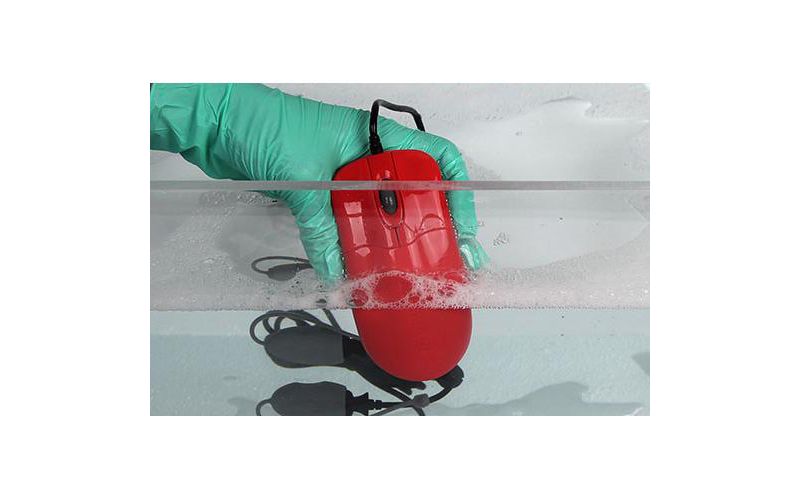 Seal Shield Silver Storm Wired Medical Mouse Red - 100% Waterproof & Dishwasher Safe - 1000 dpi Resolution - Compatible with Hospital Disinfectants