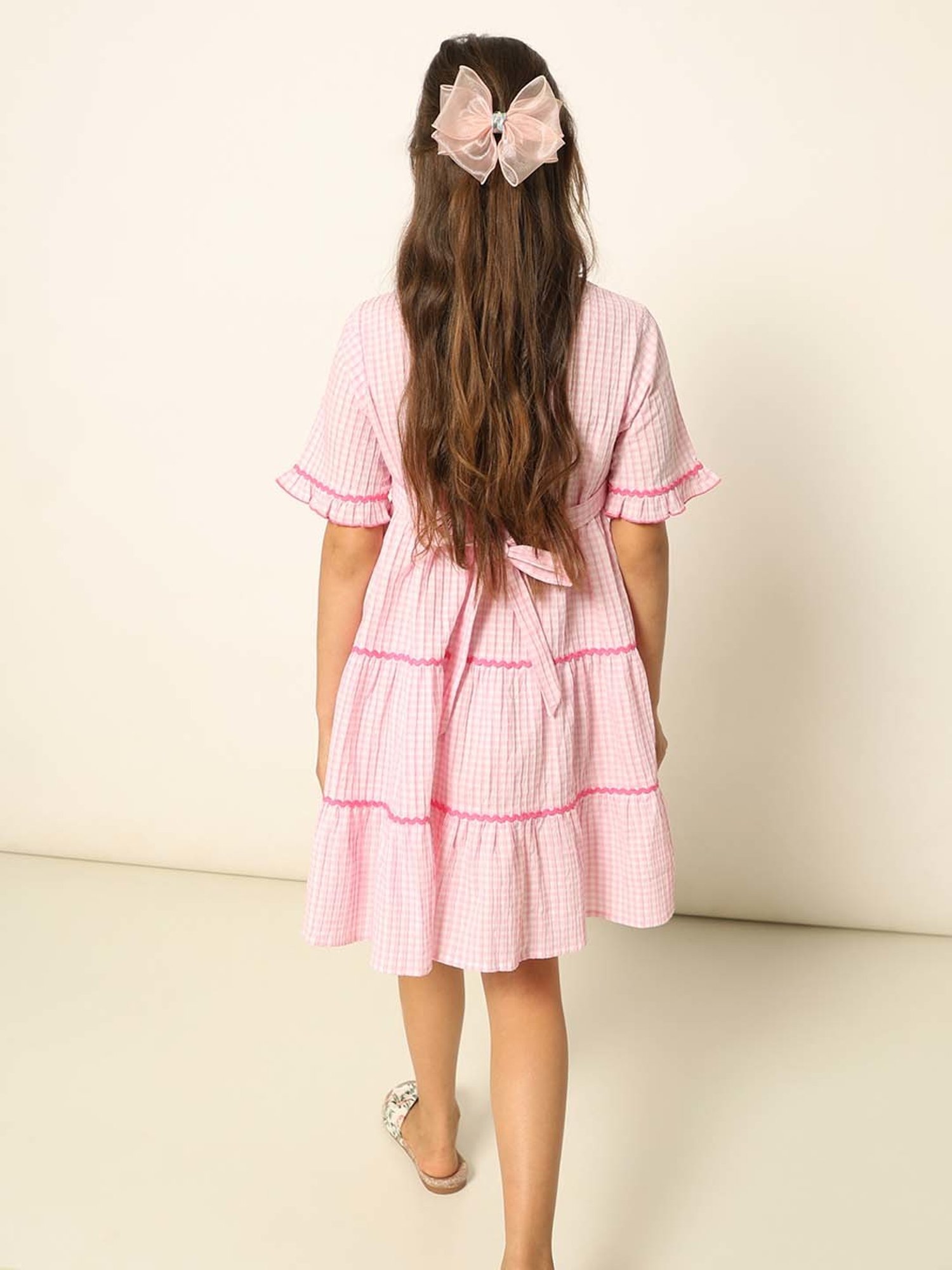 VERO MODA GIRL Pink Chequered Dress