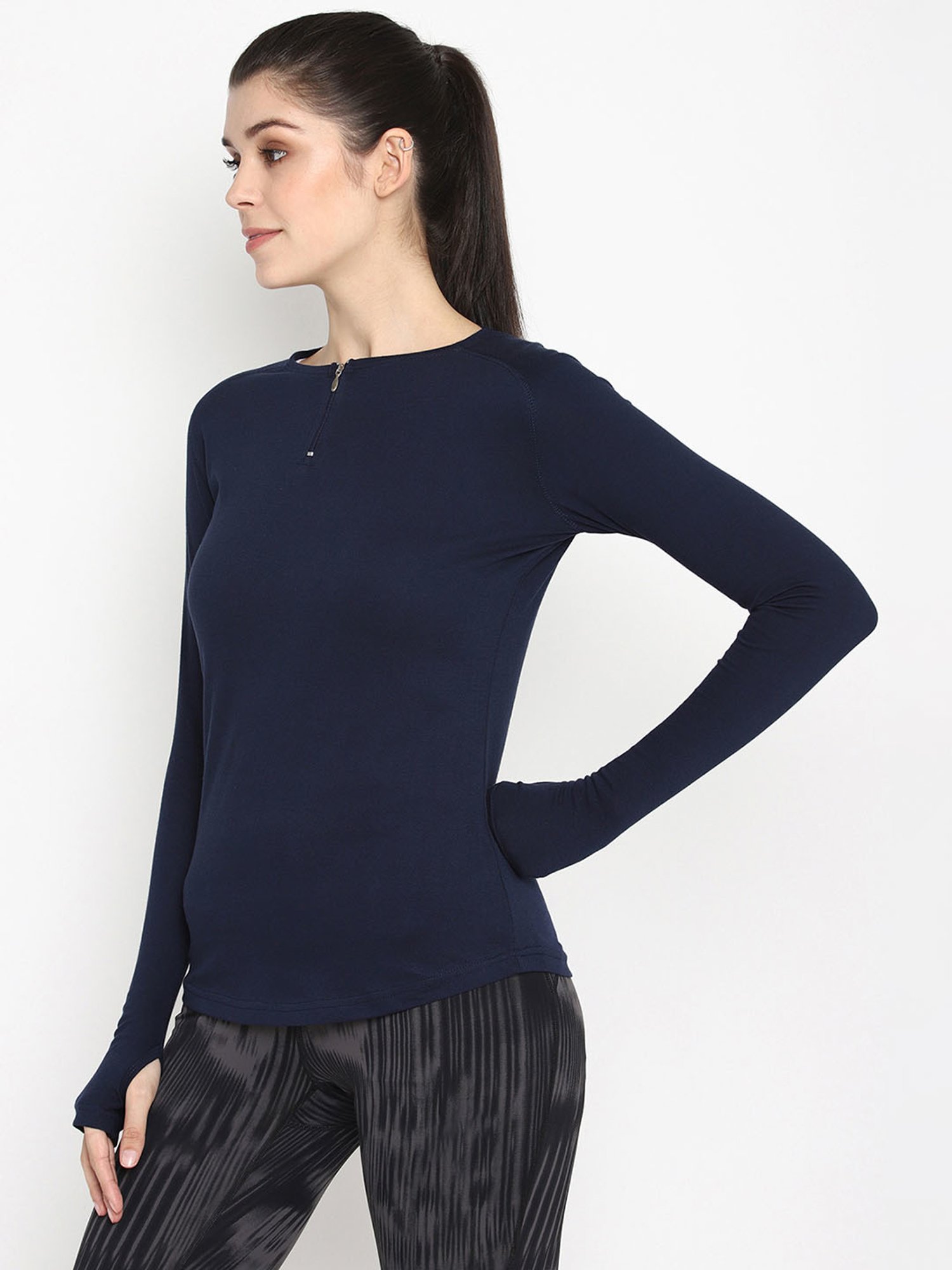 Appulse Navy Cotton Slim Fit T-Shirt