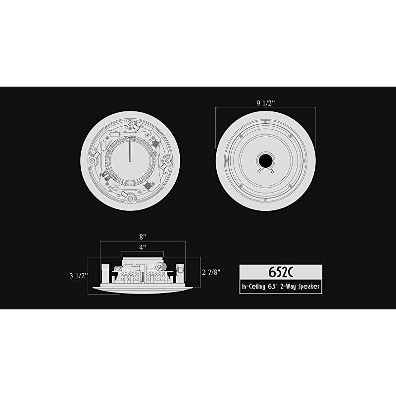 Silver Ticket inCeiling Speaker with Pivoting Tweeter 65 Inch inCeiling 95 inch Overall Size