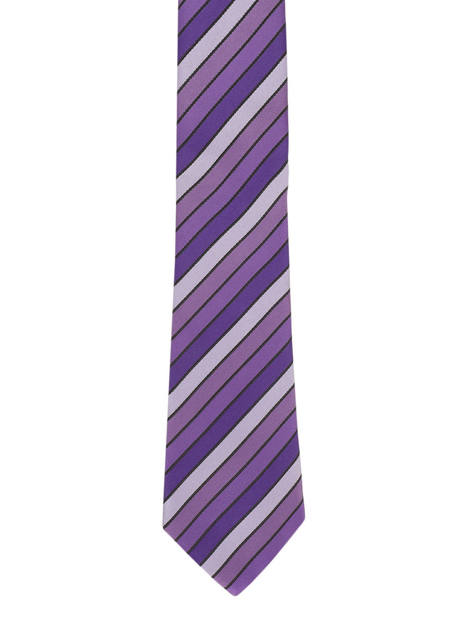 Alvaro Castagnino Striped Purple & Black Necktie