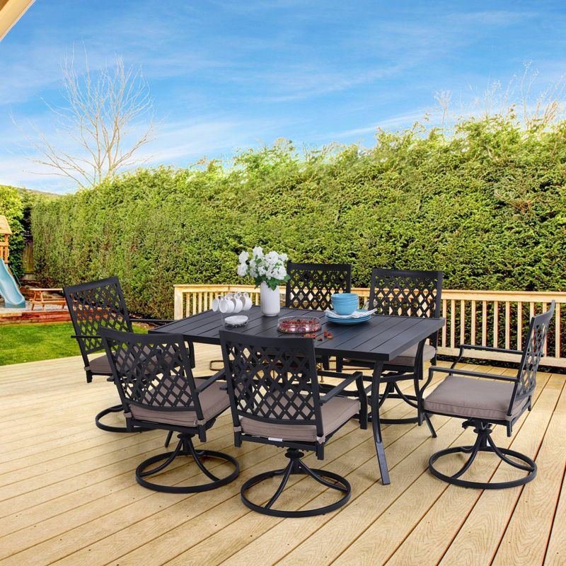 7pc Classic Outdoor Patio Dining Set Gray Wash - Saracina Home