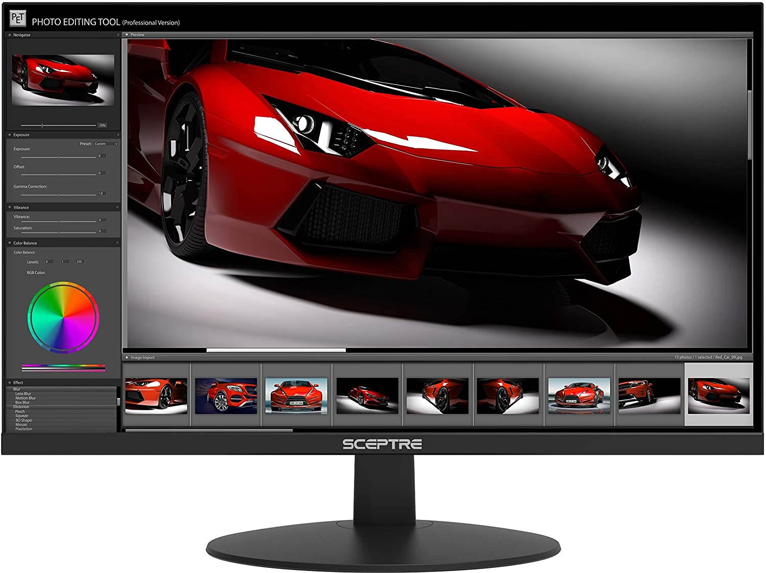 Sceptre E248W-19203R 24" Ultra Thin 75Hz 1080p LED Monitor 2x HDMI VGA Build-in Speakers, Machine Black (Wide Viewing Angle 178&deg; (Horizontal) / 178&deg; (Vertical)