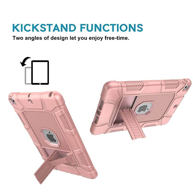 Case for iPad 8th Generation/iPad 7th Generation (10.2 Inch, 2020/2019 Model), Slim Heavy Duty Shockproof Rugged High Impact Protective Case for iPad 10.2 inch 2020/2019,Rose Gold