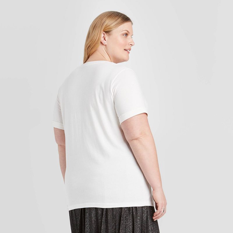 Women's Plus Size Short Sleeve Graphic T-Shirt - Ava & Viv™ Cream 2X