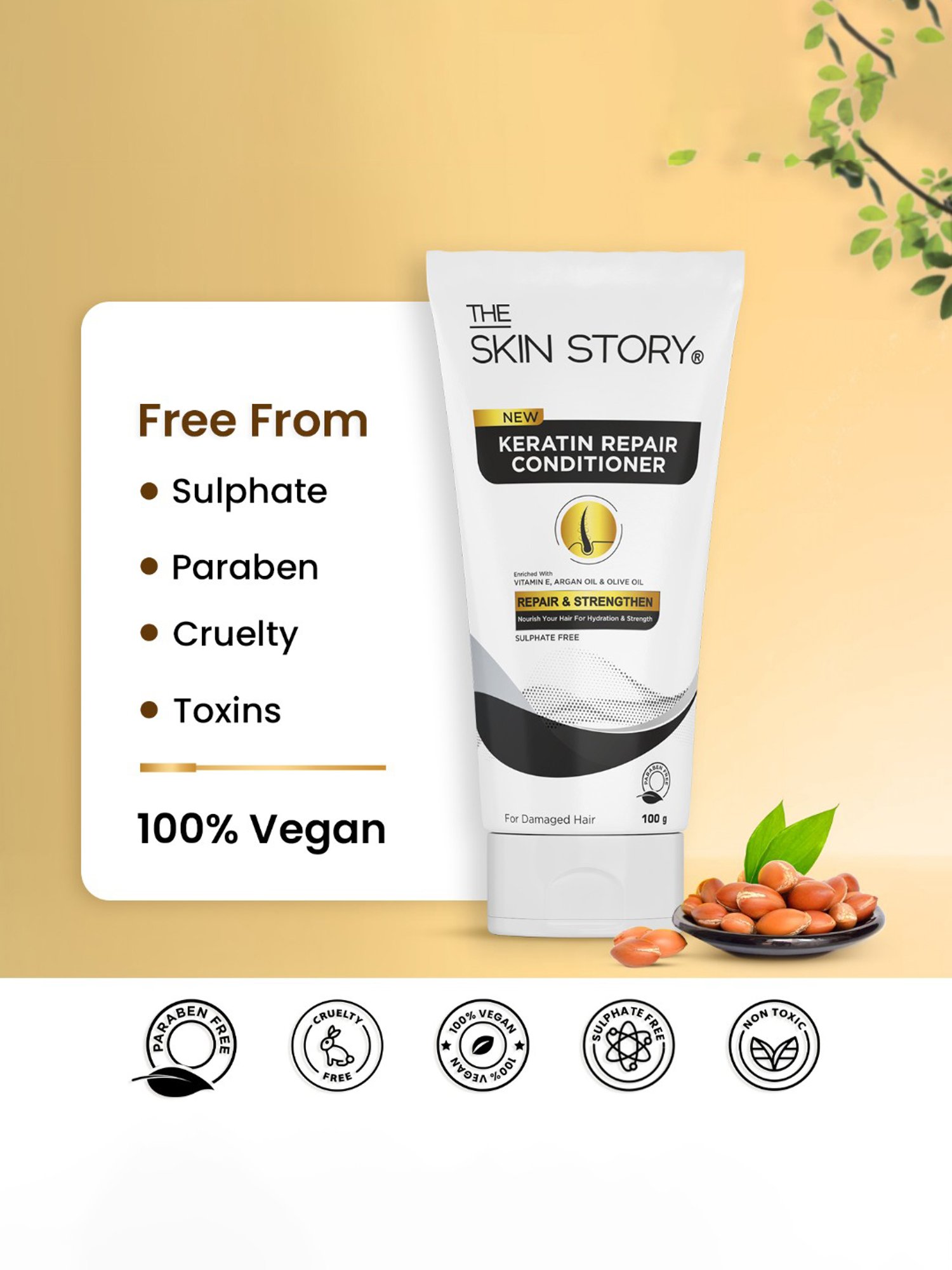 The Skin Story Vitamin E & Olive Oil Repair & Strengthen Keratin Repair Conditioner - 100 gm