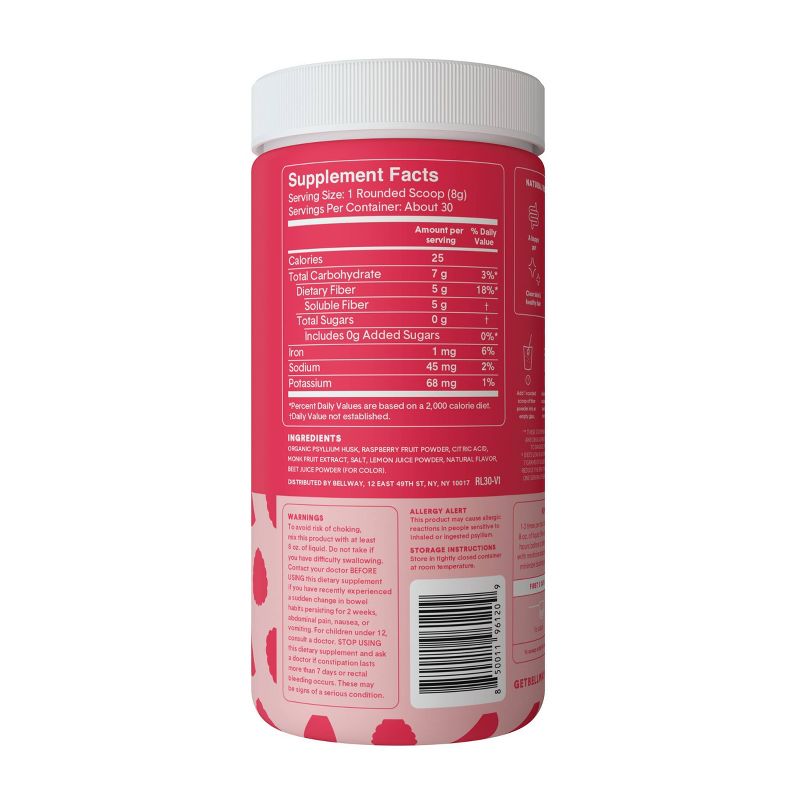 Bellway Raspberry Lemon Fiber Supplement - 30ct