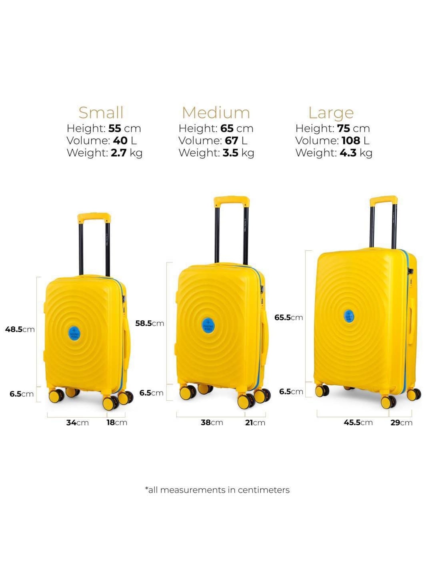 Nasher Miles Goa Hard-sided Polypropylene Check-In Luggage Yellow Blue 28 inch |75cm Trolley bag