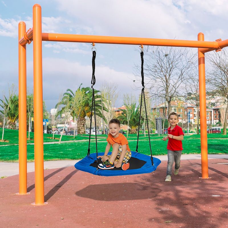 Costway 37 in Hexagon Tree Swing with Adjustable Hanging Ropes Blue