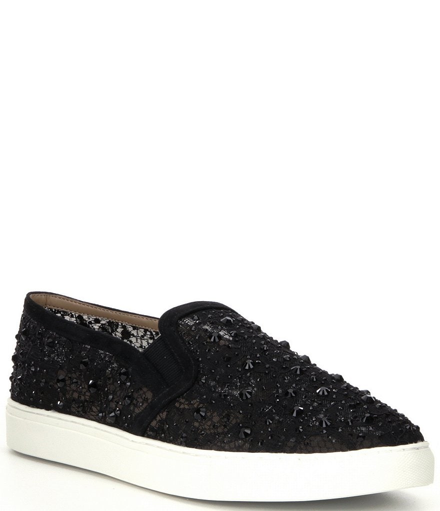Kurt Geiger London Lexi Eagle Glitter Leather Lace-Up Sneakers