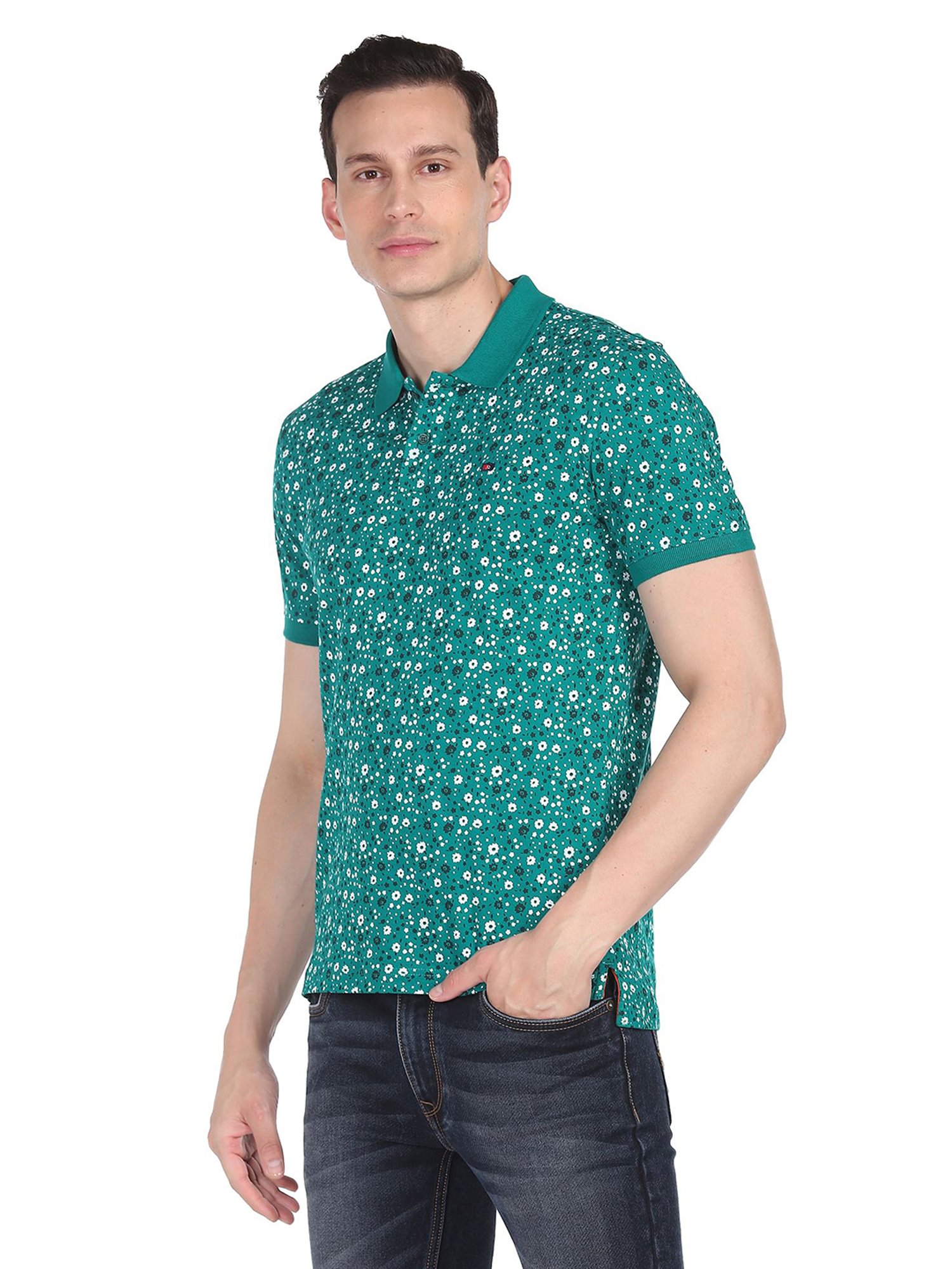 AD by Arvind Teal Polo T-Shirt