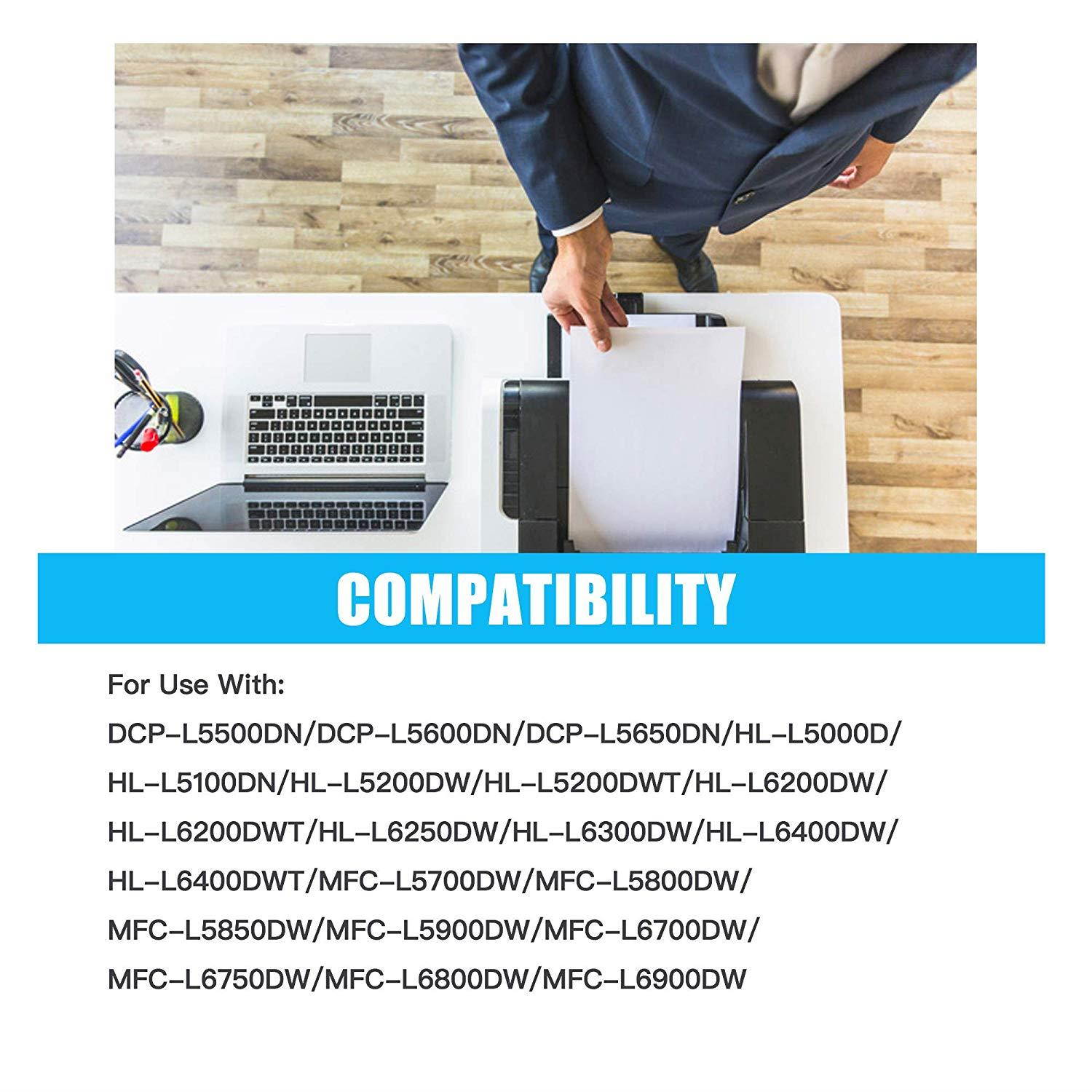 DIGITONER Compatible DR820 Toner Drum Unit &ndash; DR-820 High Yield Compatible Drum Unit Replacement for Brother Laser Printer &ndash; Black [1DR820+1TN850, 2 Pack]