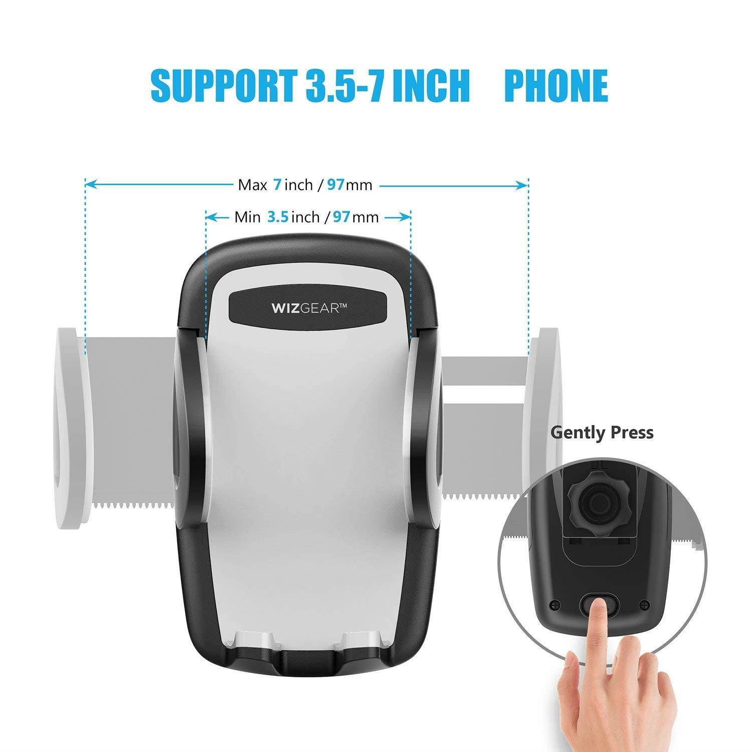 Phone Holder for Car, WizGear 3-in-1 Universal Car Phone Mount, Cell Phone Car Mount Air Vent Holder with Dashboard Mount and Windshield Mount for Cell Phones