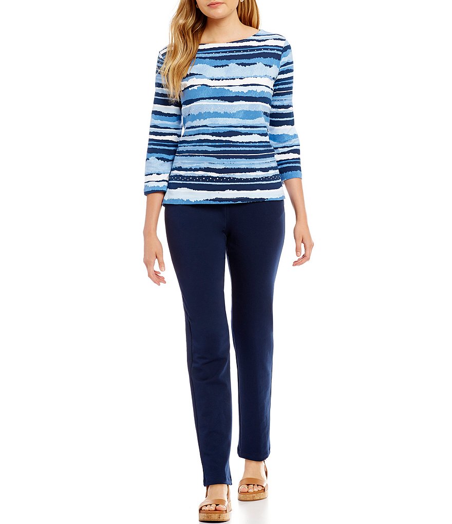 Ruby Rd. Petites Pull-On Stretch French Terry Pants