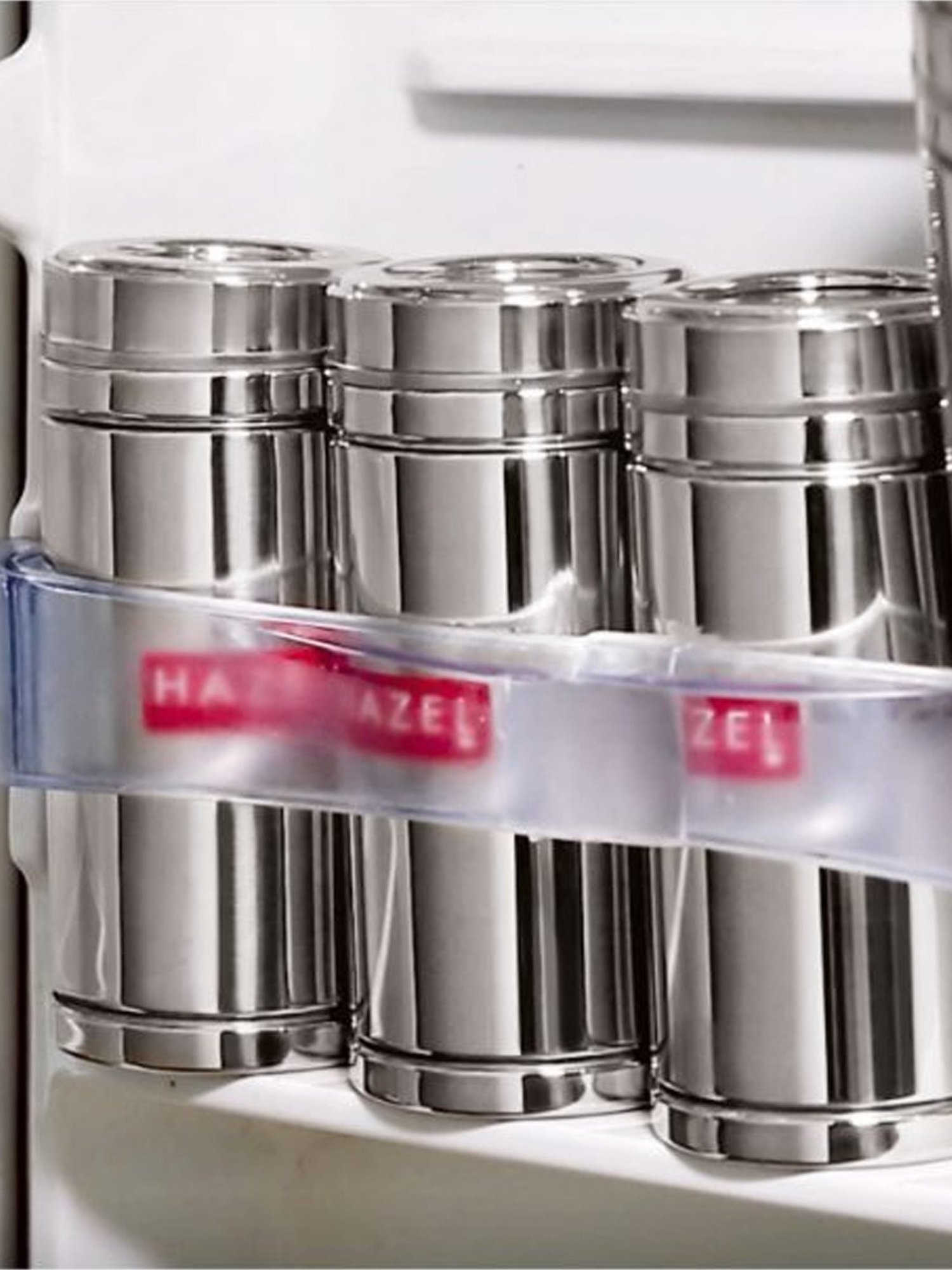 HAZEL Silver Stainless Steel Container with Transparent Lid (0.9L)