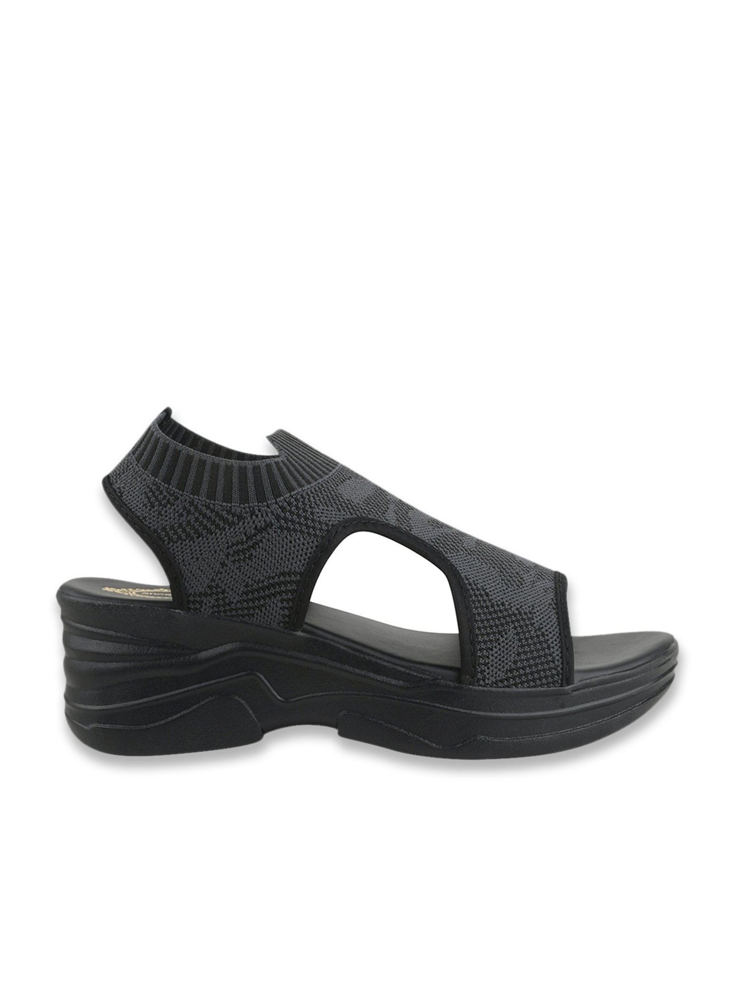 Shoetopia Women's Black Ankle Strap Wedges