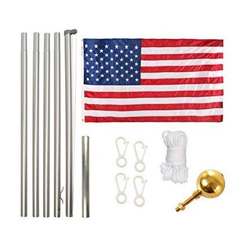 EZPOLE Flagpoles Residential 21 Feet Outdoor Adjustable Telescoping Liberty Flagpole with American Flag
