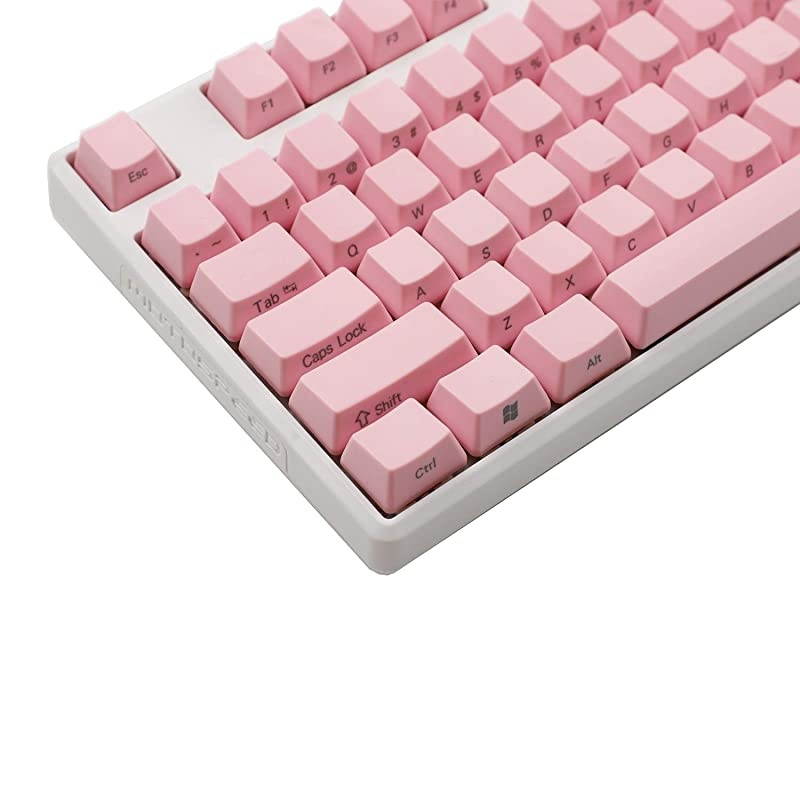 Thick PBT OEM Profile 61 ANSI Keycaps for MX Switches Mechanical Keyboard Pink Only Keycap