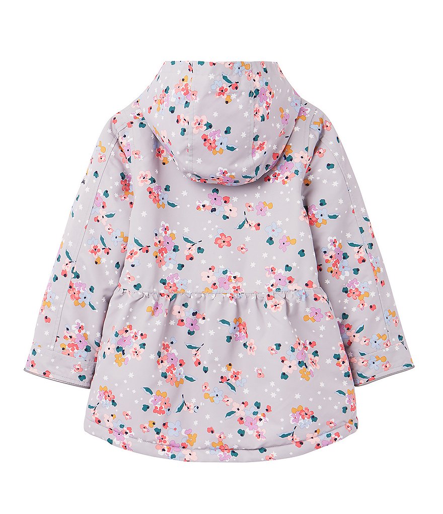 Joules Little/Big Girls 1-12 Raindrop Peplum Floral Print Rain Coat