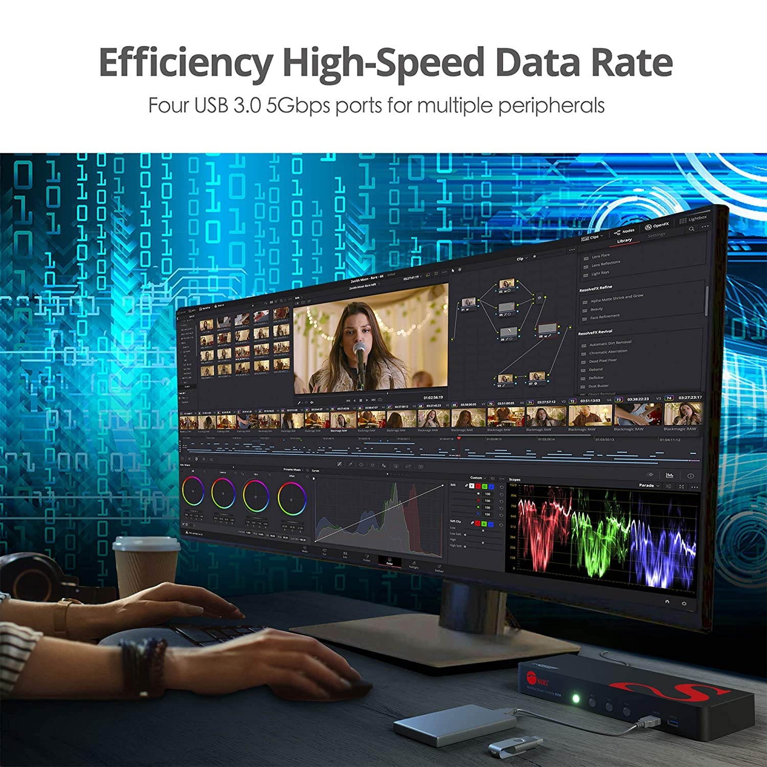 SIIG 4K DisplayPort 4-Port KVM Switch with Audio and Microphone, DP 1.2 4K60, USB 3.0 x4, USB 2.0 x2, Cables Included, Hotkey Control, TAA Compliant, ESD Protection, Metal housing (CE-DP0G11-S1)