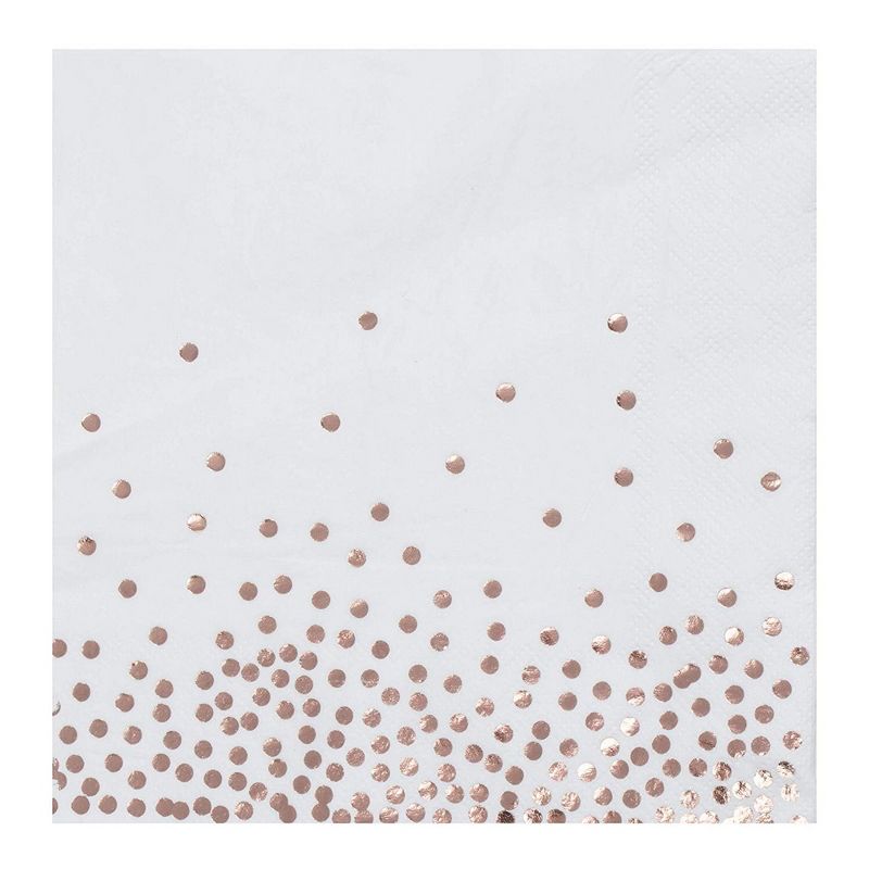 Rose Gold Confetti Disposable Napkins (50 Pack)