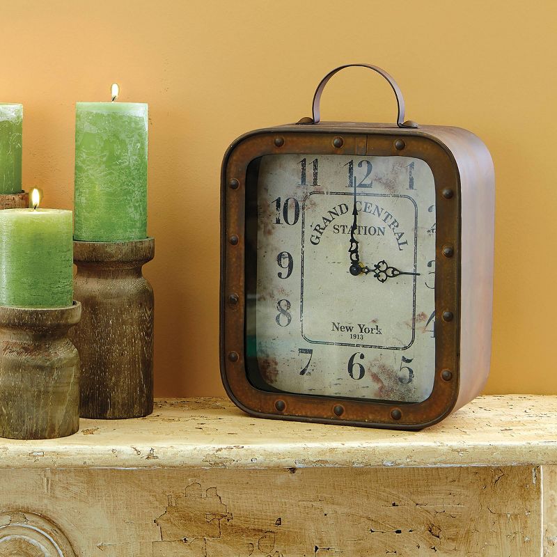 Square Industrial Table Clock - Stonebriar Collection