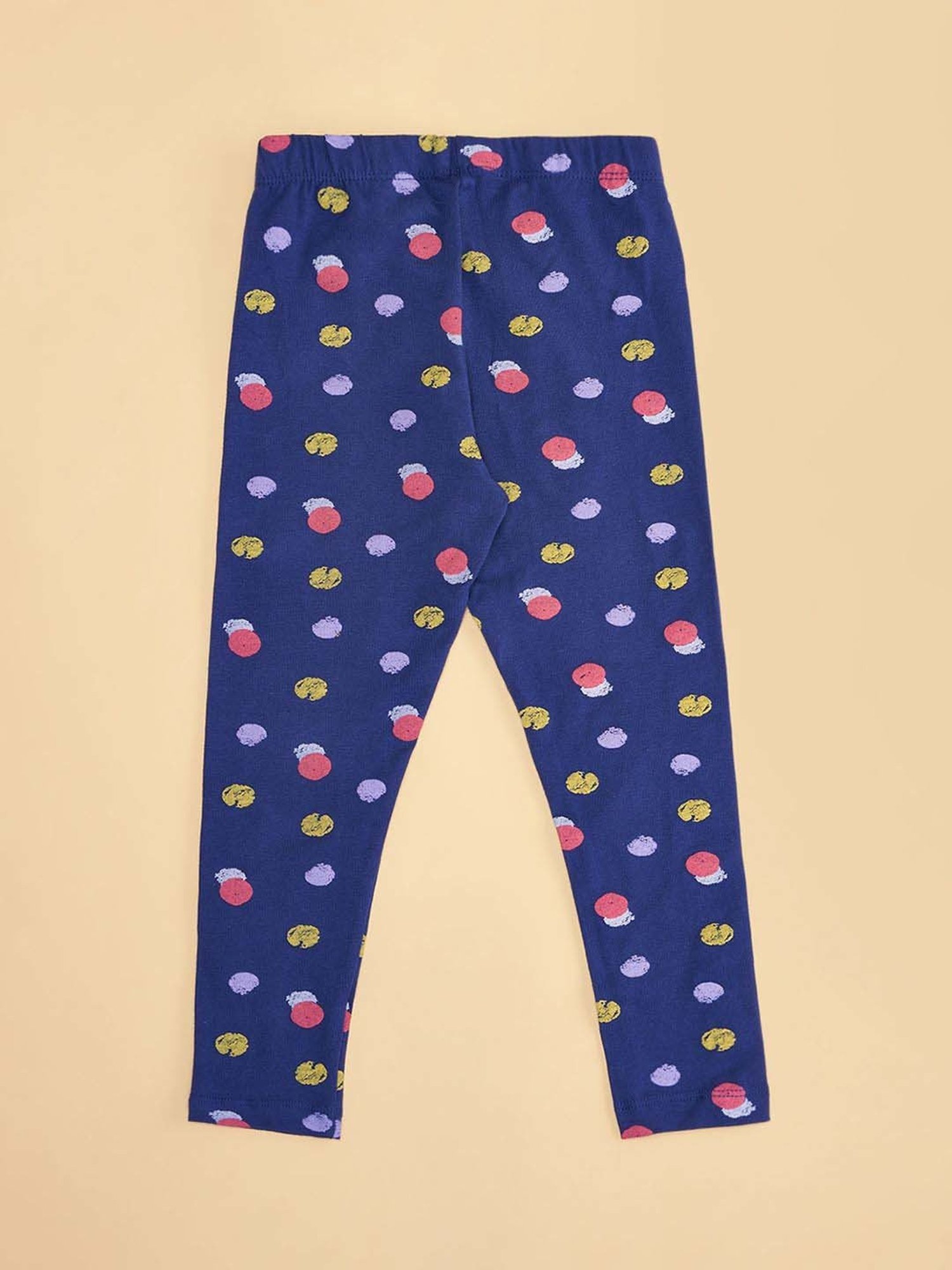 Pantaloons Junior Pink Cotton Embellished Leggings