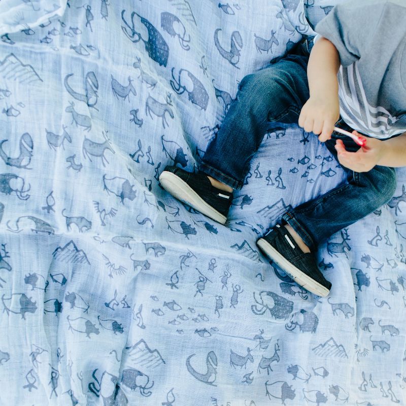 Little Unicorn Cotton Muslin Swaddle Blankets - Dino Friends