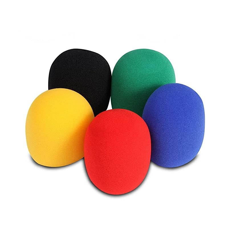 ASWS58C5 Multi-Color Microphone Windscreens, 5 Pack